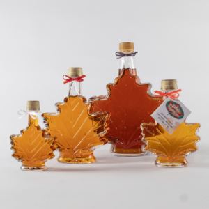 Fuller's Sugarhouse Pure NH Maple Syrup in Glass Leaf Bottles