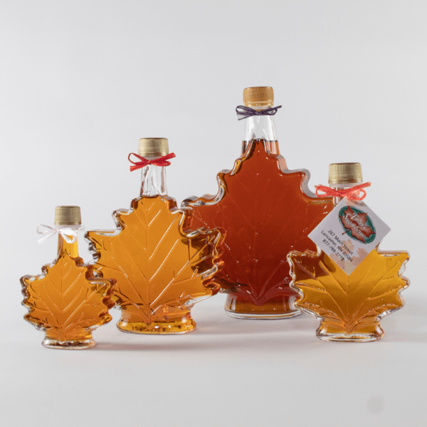 Fuller's Sugarhouse Pure NH Maple Syrup in Glass Leaf Bottles
