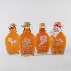 painted glass maple syrup bottles