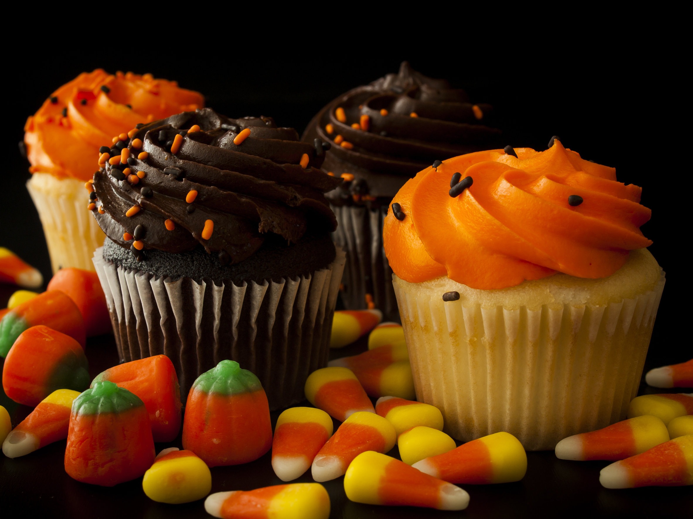 Maple Cupcakes with Candy Corn