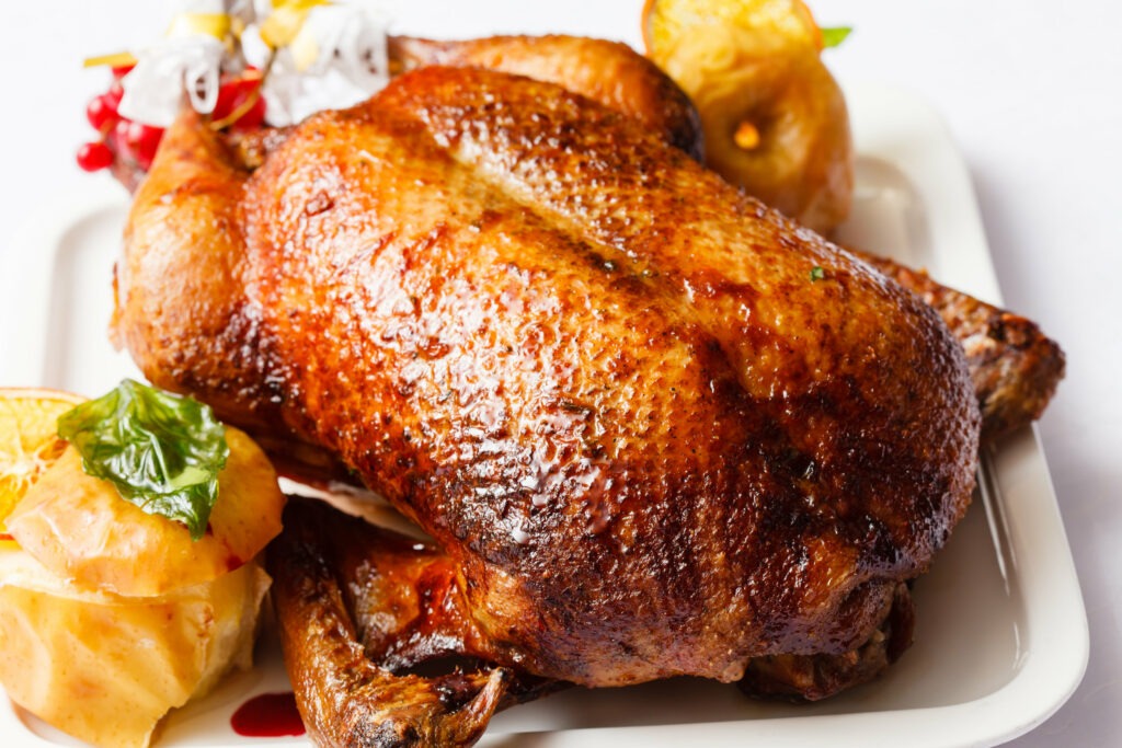 Maple Cider Roasted Turkey with Cherry Compote