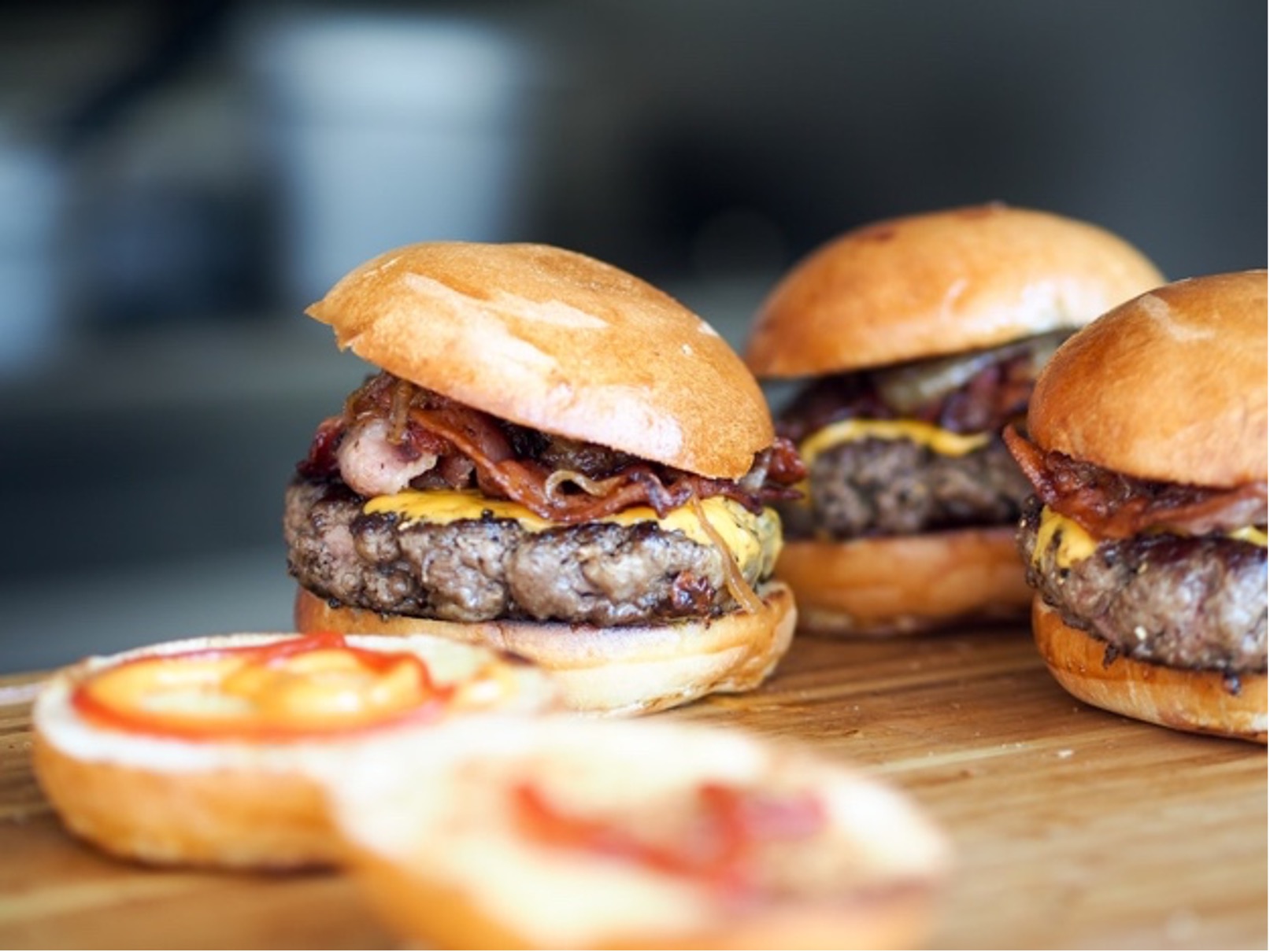 Bacon Cheeseburger with Maple Onions