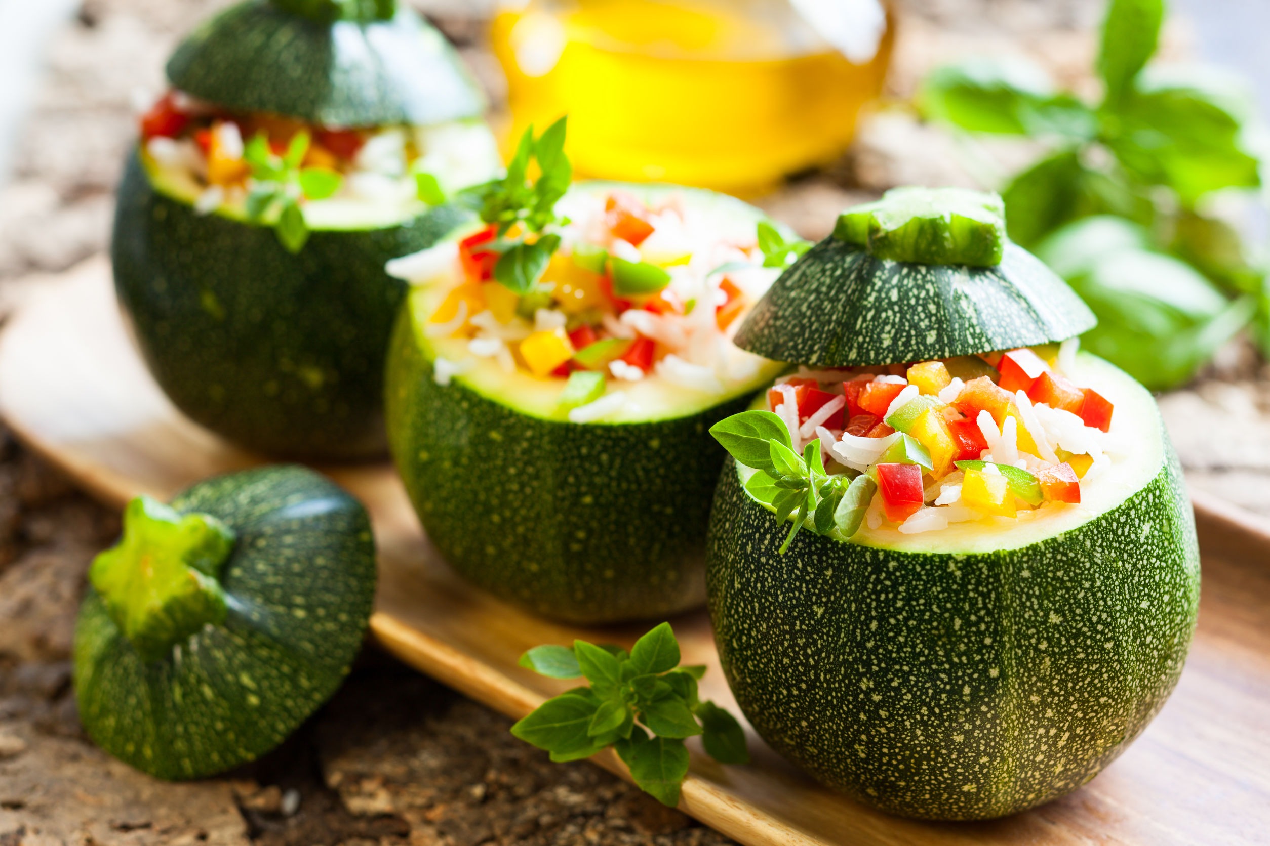 Maple Vegetarian Stuffed Zucchini