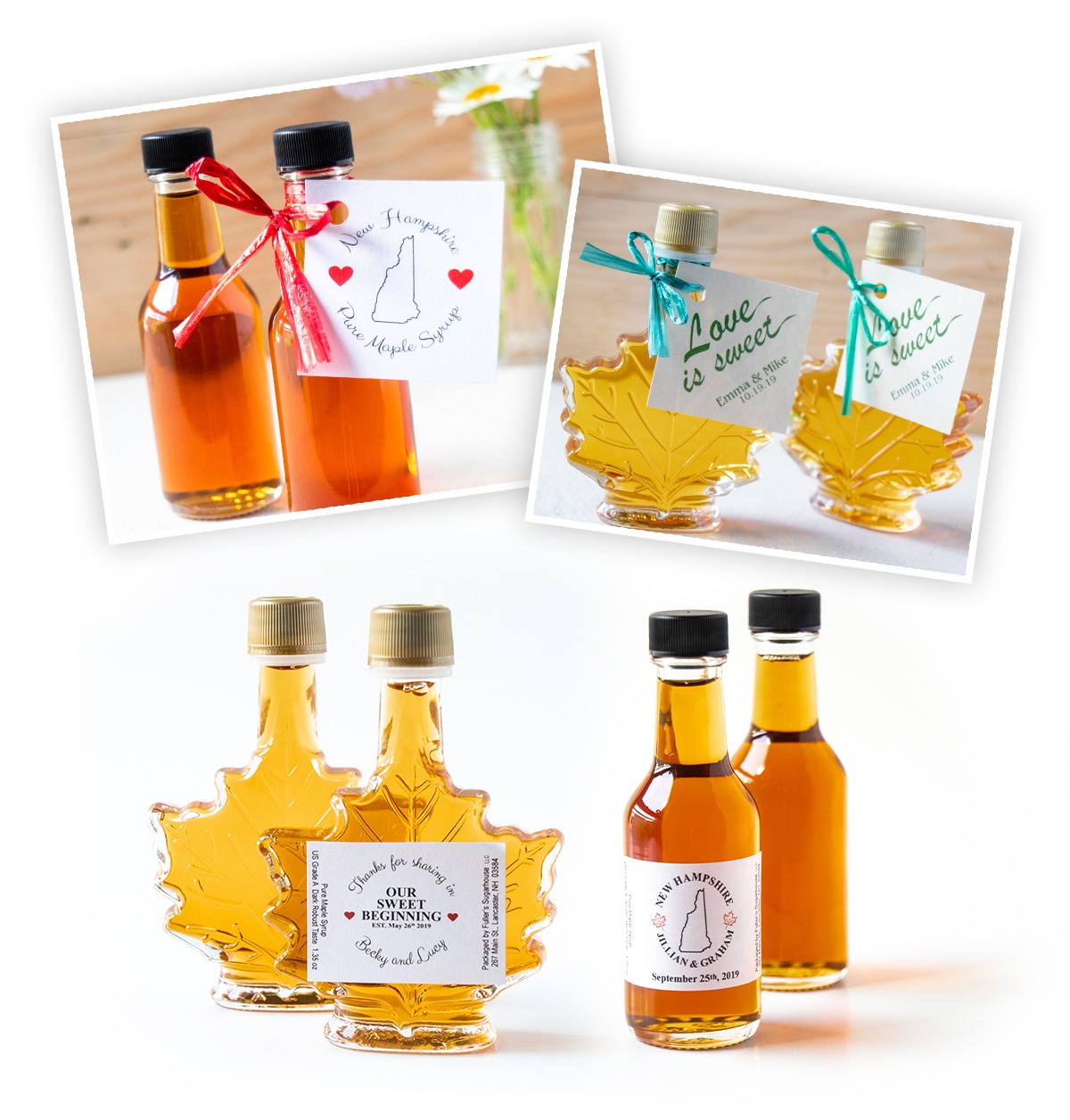 Fuller's Sugarhouse maple syrup wedding favors