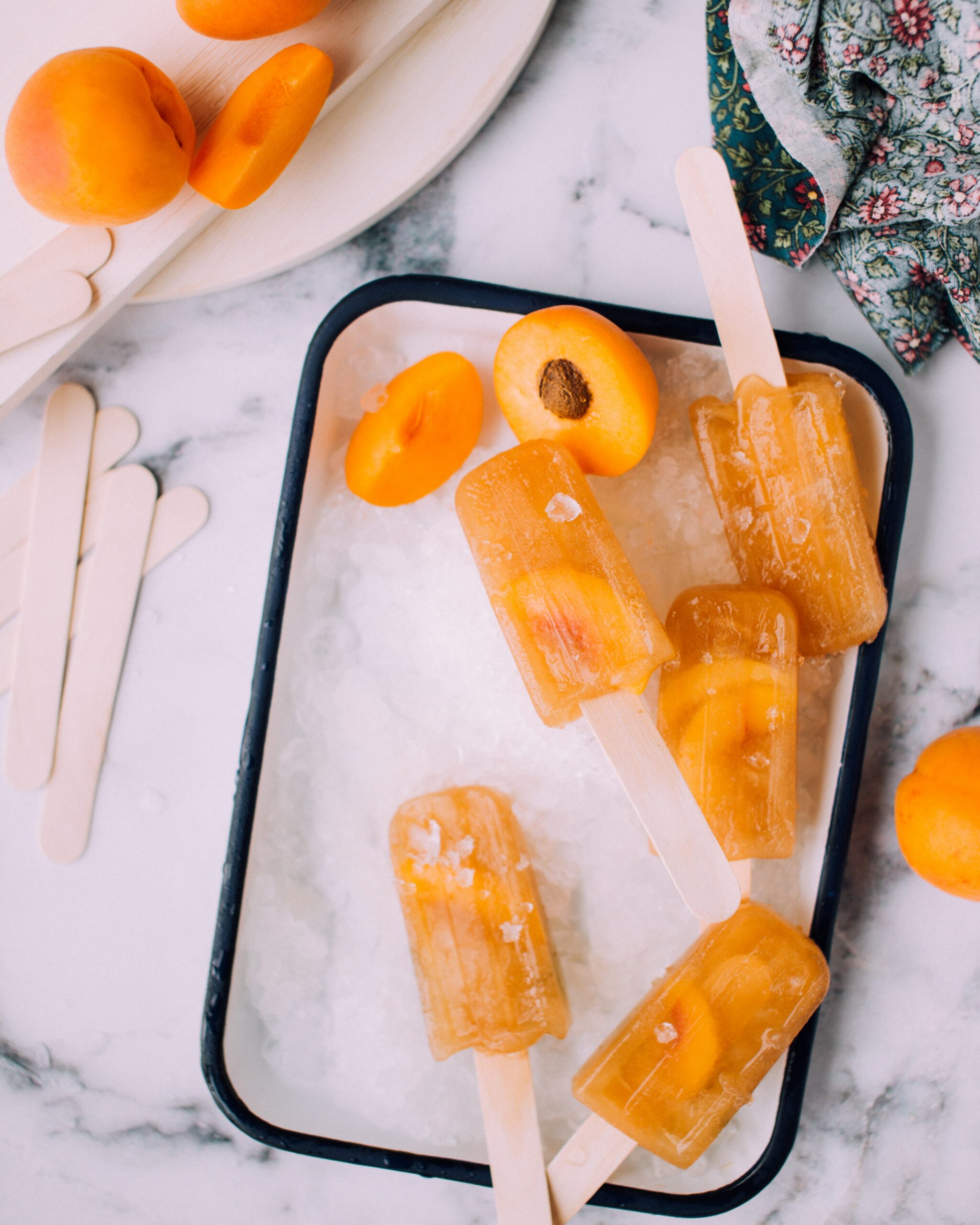 Maple Roasted Peach & Yogurt Popsicles