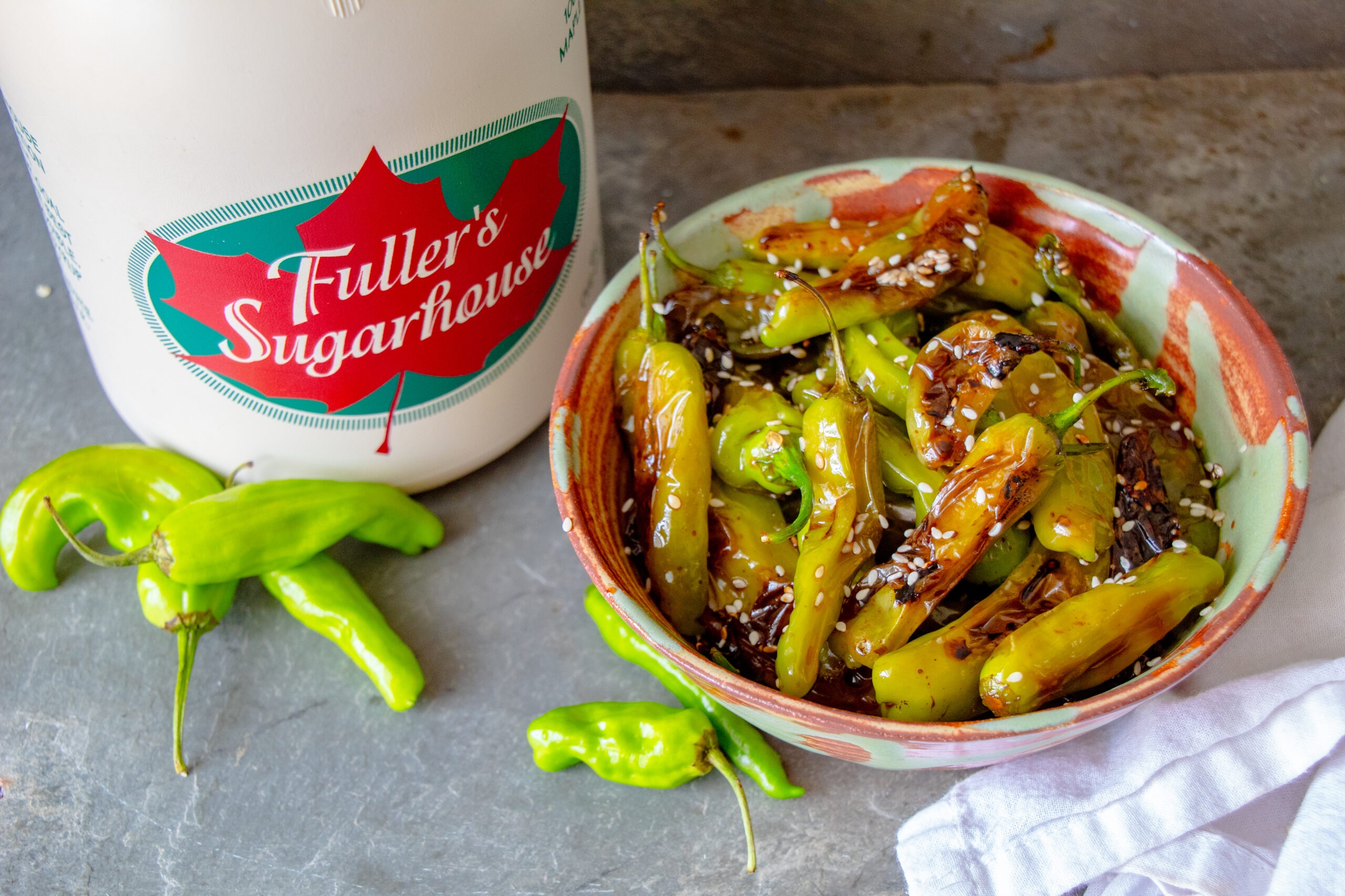 Maple Soy Blistered Shishito Peppers