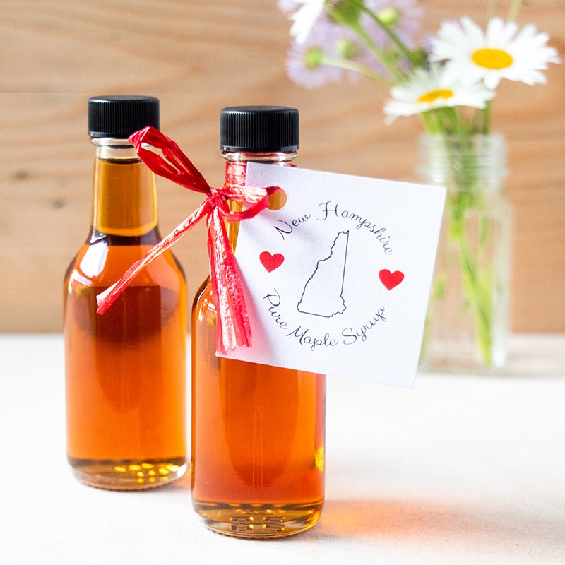 Fuller's Sugarhouse pure NH maple syrup wedding favors